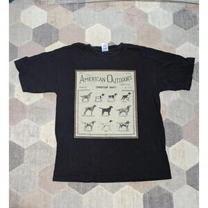 Y2K Large Black The American Outdoors Sporting Dogs T-Shirt